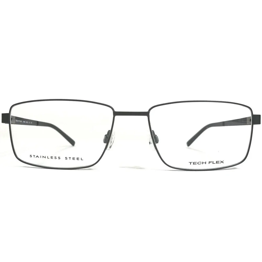 Tech Flex Large Eyeglasses Frames 30145S SP05 Black Grey Rectangular 58-18-145